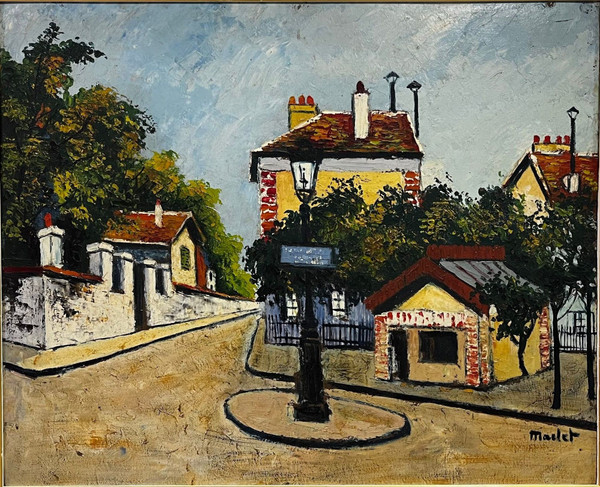 MACLET ELISÉE (1881/1962) GEMÄLDE/ÖL AUF KARTON „REVERBERE IN MONTMARTRE