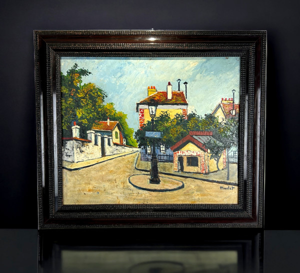 MACLET ELISÉE (1881/1962) GEMÄLDE/ÖL AUF KARTON „REVERBERE IN MONTMARTRE