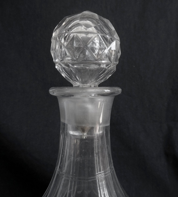 Le Creusot : Carafe à Vin / Carafe à Whisky Taillée, époque Empire Restauration Vers 1830