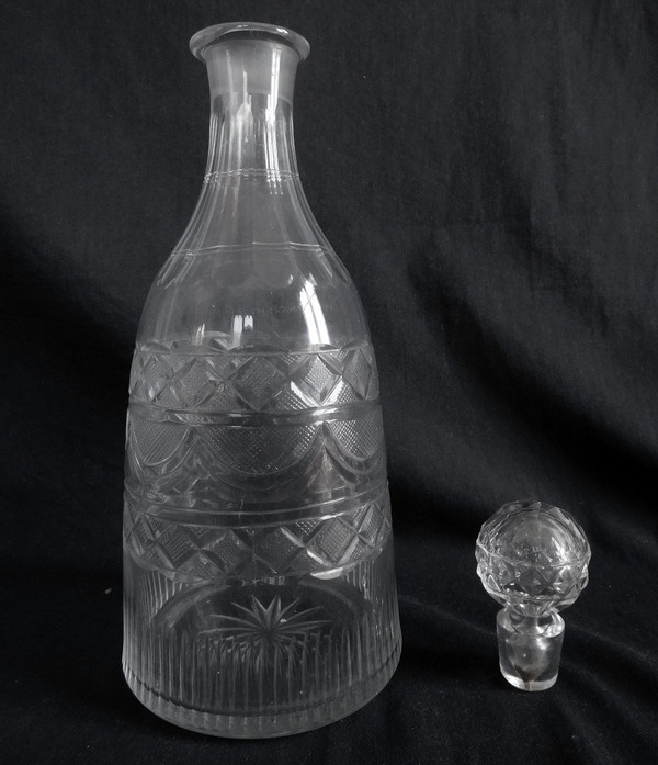 Le Creusot : Carafe à Vin / Carafe à Whisky Taillée, époque Empire Restauration Vers 1830