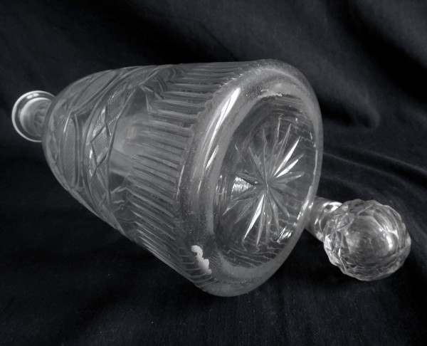 Le Creusot : Carafe à Vin / Carafe à Whisky Taillée, époque Empire Restauration Vers 1830