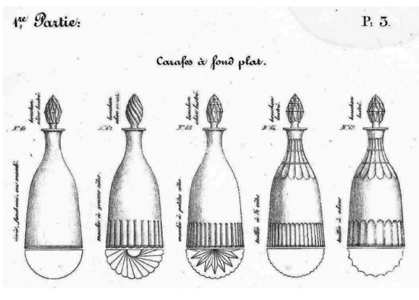 Le Creusot : Carafe à Vin / Carafe à Whisky Taillée, époque Empire Restauration Vers 1830
