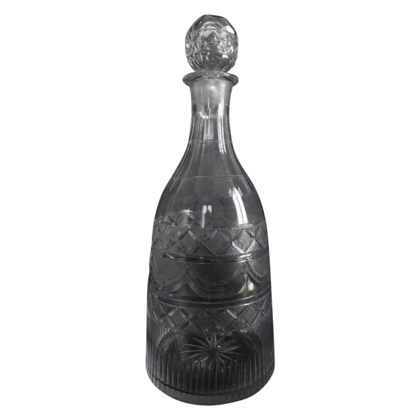 Le Creusot : Carafe à Vin / Carafe à Whisky Taillée, époque Empire Restauration Vers 1830