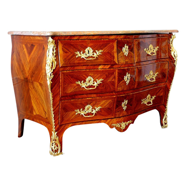 Jb Hedouin : Cassettone in palissandro d'epoca Luigi XV, 1750 circa - Timbrato