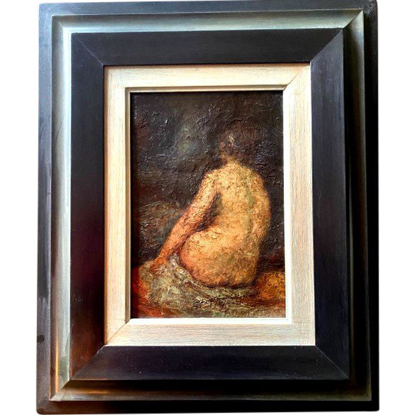  Very beautiful Study of a nude woman seen from behind Oil on canvas early 20th School of Marseille follower of Monticelli around 1925