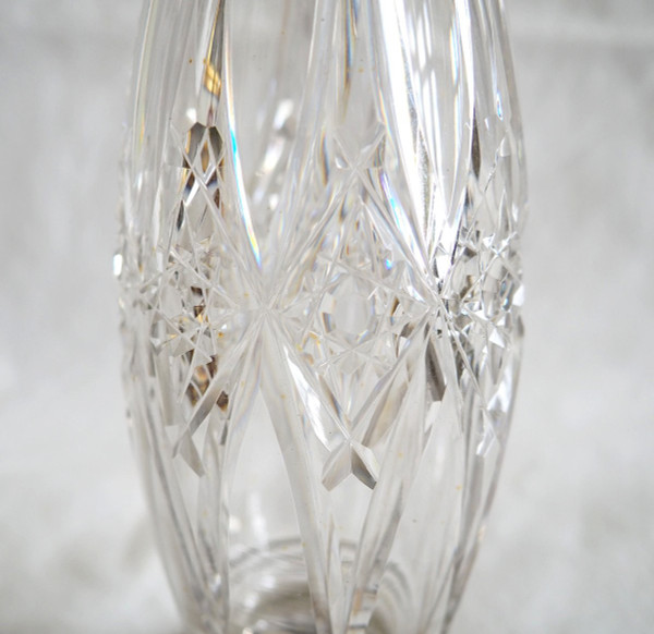 Baccarat – Lampensockel aus Kristall und vergoldeter Bronze – Papieretikett