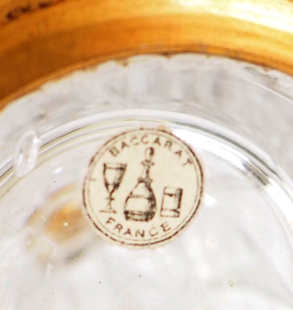 Baccarat – Lampensockel aus Kristall und vergoldeter Bronze – Papieretikett