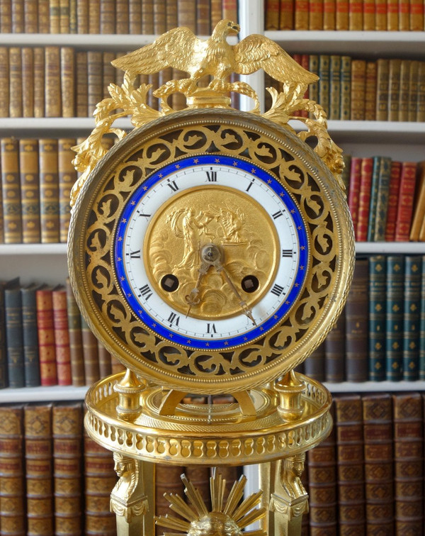 Return from Egypt Clock In Gilt Bronze, Blue Enamel - Consulate Period Circa 1800