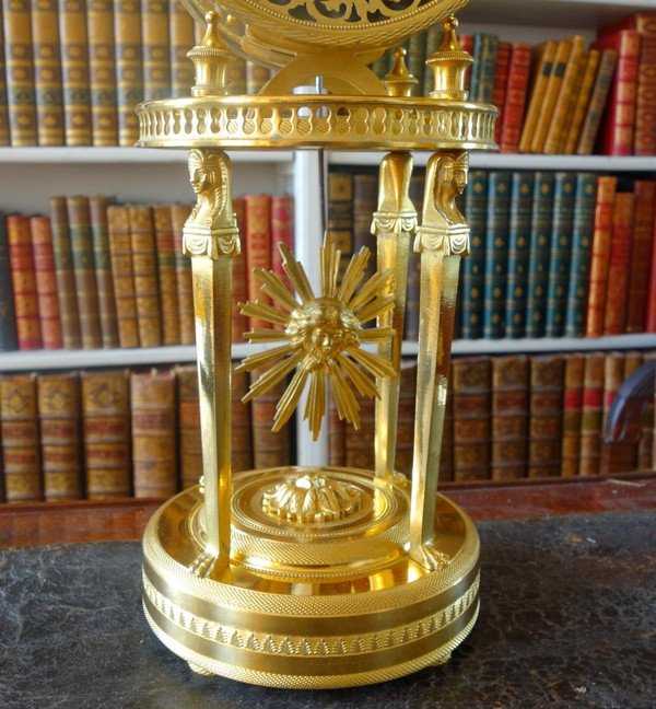 Return from Egypt Clock In Gilt Bronze, Blue Enamel - Consulate Period Circa 1800