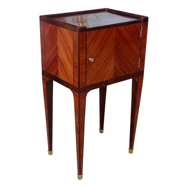 Louis XVI Period Living Room Table or Bedside Table In Rosewood Marquetry