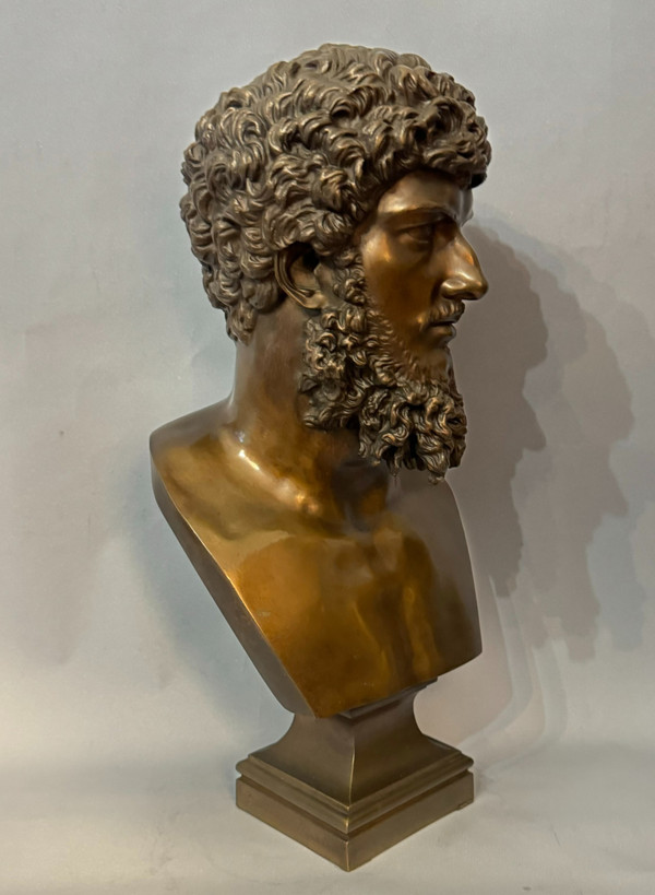 LUCIUS VERUS, busto in bronzo dell'imperatore romano