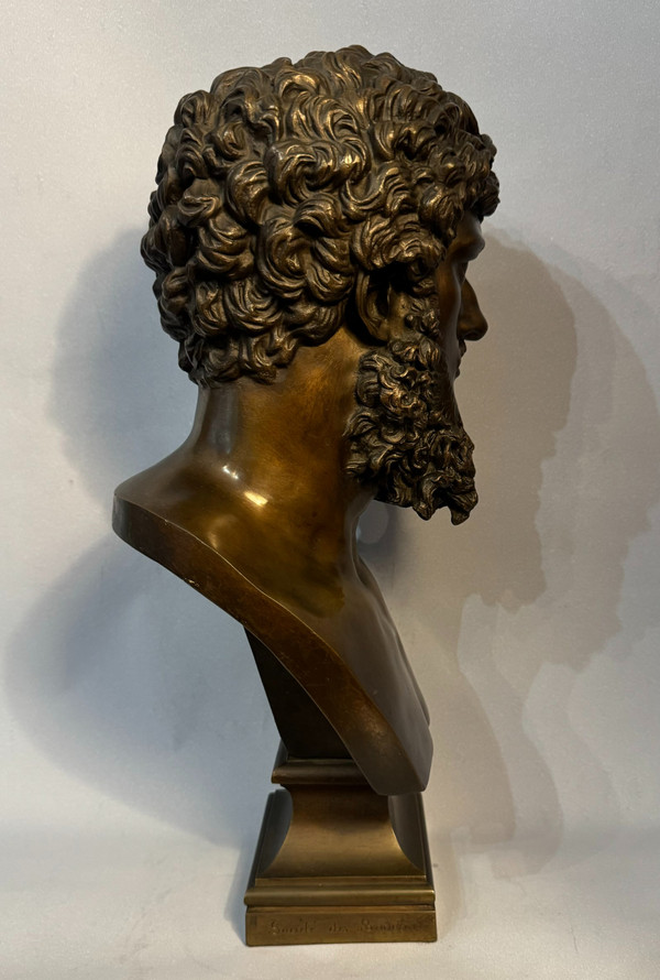 LUCIUS VERUS, busto in bronzo dell'imperatore romano
