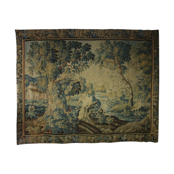 Aubusson tapestry, verdure aux oiseaux, 18th century.