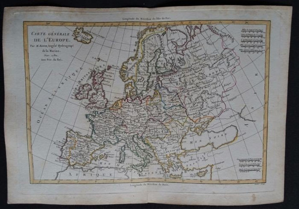 Pair Of Maps Of Europe, 18th Century, Cartographer R. Bonne