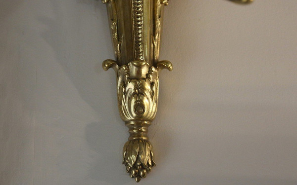 Paire d'Appliques 1er Empire, Bronze Doré