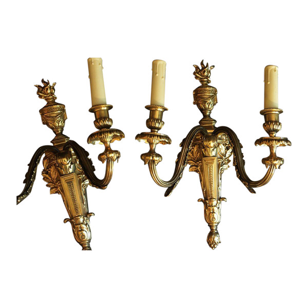 Paire d'Appliques 1er Empire, Bronze Doré