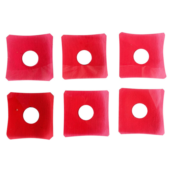 Série De 6 Bobêches De Bougeoirs Ou De Lustre En Cristal Rouge - 19e Siècle