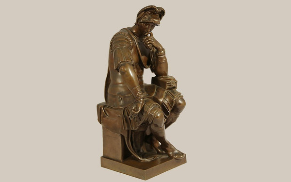 Bronzo, Lorenzo De' Medici dopo Michelangelo, fusione Barbedienne (54 cm)