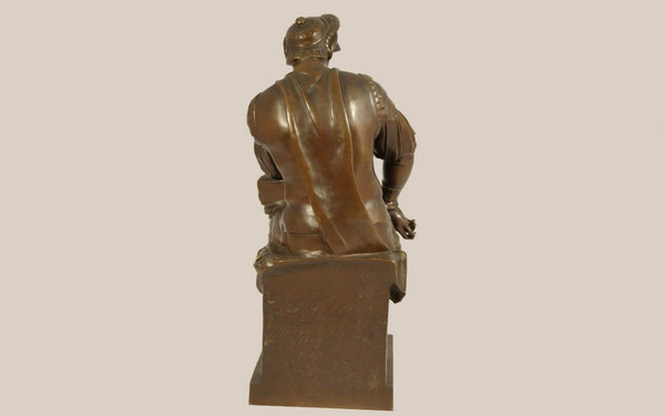 Bronzo, Lorenzo De' Medici dopo Michelangelo, fusione Barbedienne (54 cm)