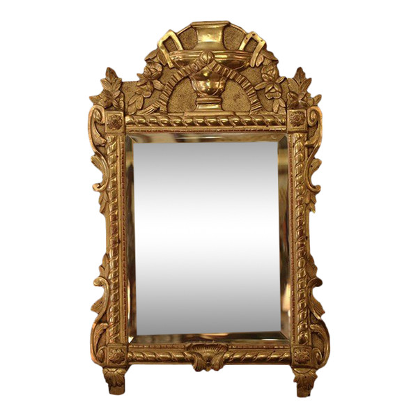 Gilded Wooden Mirror, 19th Century (86 X 54 Cm)