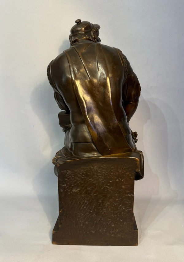 Scultura in bronzo, Lorenzo de' Medici XIX secolo Barbedienne H 54 (Medici)