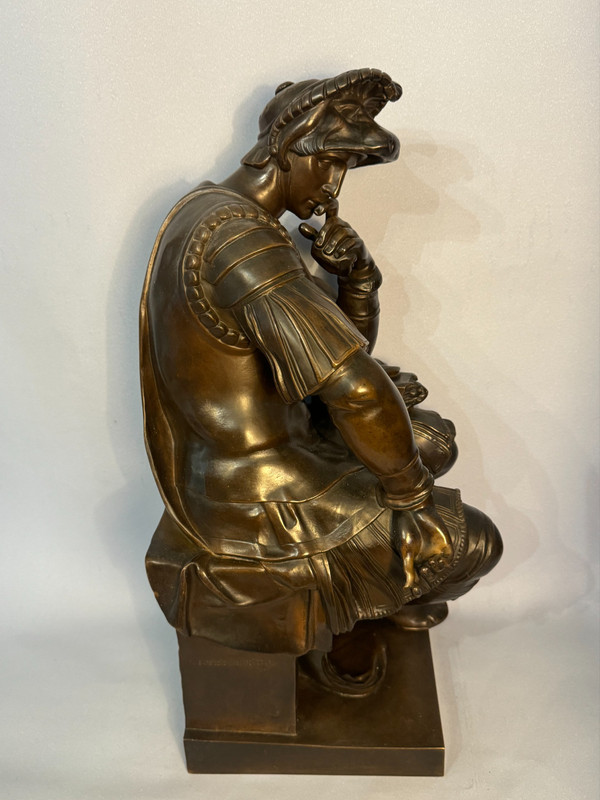 Scultura in bronzo, Lorenzo de' Medici XIX secolo Barbedienne H 54 (Medici)