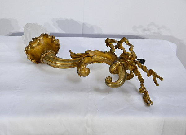 Important Flambeau en Bronze doré, Style Louis XVI, Époque Napoléon III – Milieu XIXe