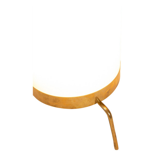 Lamp in white opaline and gilded brass, 1970s