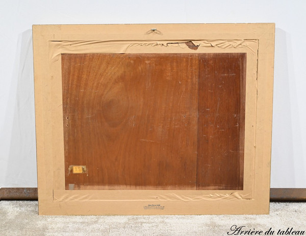 Peinture à l’Huile sur Bois, signée M.Cauvet – 1958