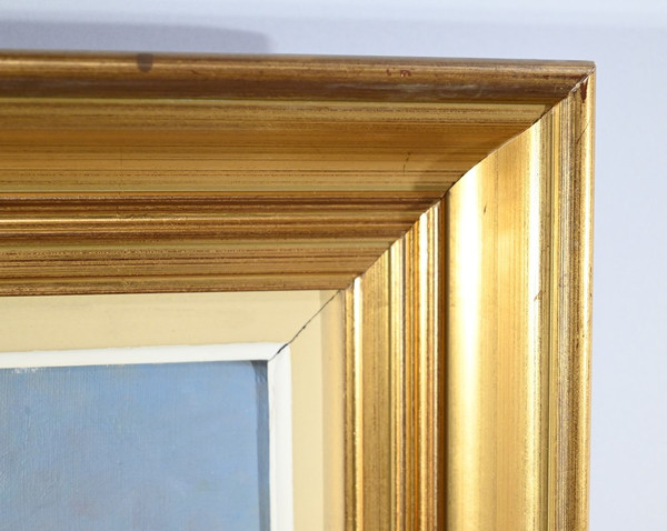 Huile sur Bois « Maison en Brière », signée E. Gautier – 1955