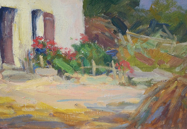 Huile sur Bois « Maison en Brière », signée E. Gautier – 1955