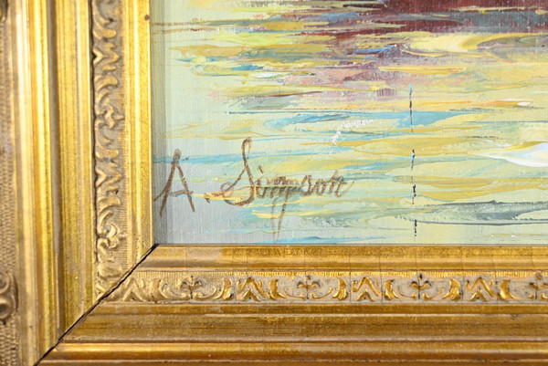 Olio su tela, firmato A.Simpson - seconda parte del XX secolo
