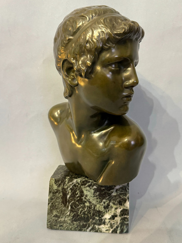 ArtDeco bronze bust of Achilles by Constant Roux