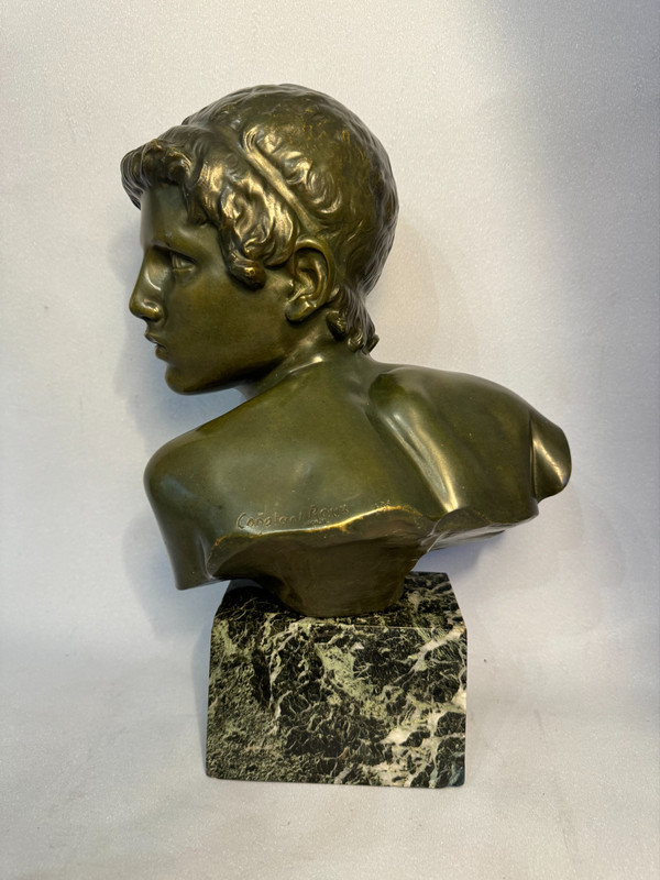 ArtDeco bronze bust of Achilles by Constant Roux