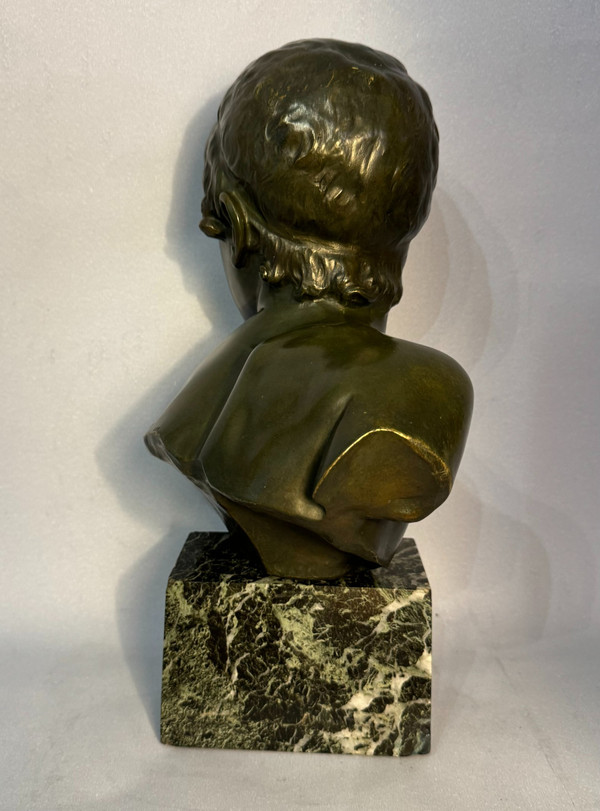 ArtDeco bronze bust of Achilles by Constant Roux