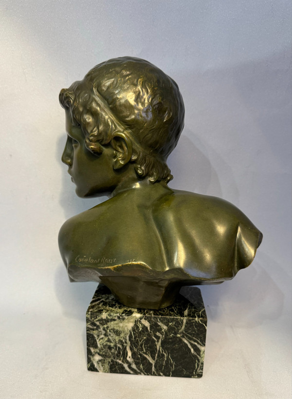 ArtDeco bronze bust of Achilles by Constant Roux