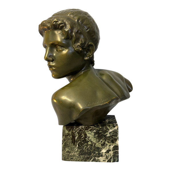 ArtDeco bronze bust of Achilles by Constant Roux