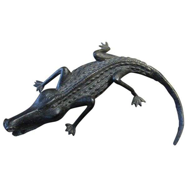 Krokodil-Skulpturen - Afrikanische Bronze - Bobo - Burkina Faso.