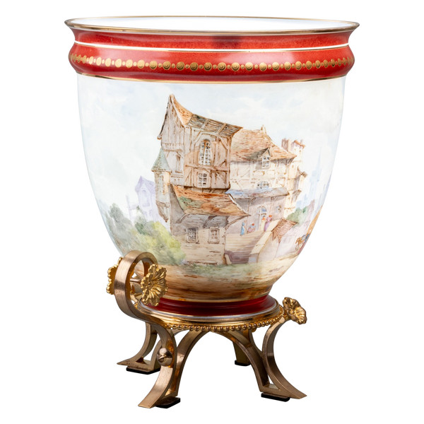 Vase en opaline de Baccarat, daté de 1869