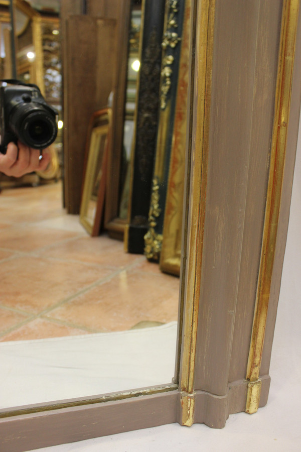 Louis XV Style Fireplace Overmantel Mirror, Gold Leaf And Patina 110 X 171 Cm