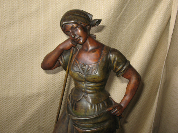 Große Skulptur in Regula „Rêverie aux champs“ von A.J. Scott, Ende des 19. Jahrhunderts