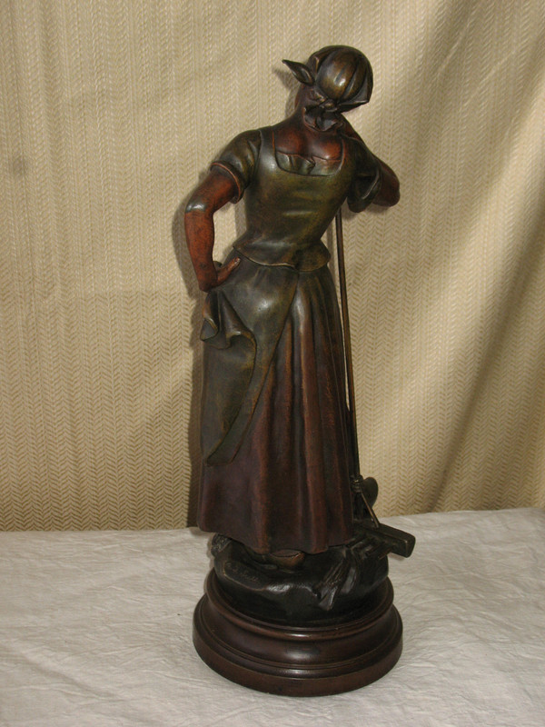 Große Skulptur in Regula „Rêverie aux champs“ von A.J. Scott, Ende des 19. Jahrhunderts