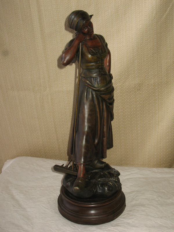 Große Skulptur in Regula „Rêverie aux champs“ von A.J. Scott, Ende des 19. Jahrhunderts