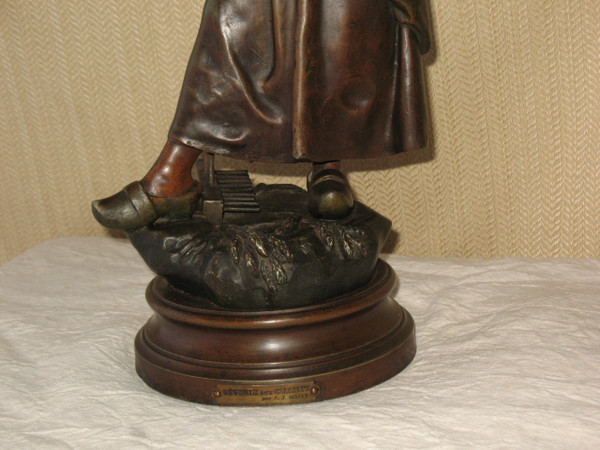 Große Skulptur in Regula „Rêverie aux champs“ von A.J. Scott, Ende des 19. Jahrhunderts