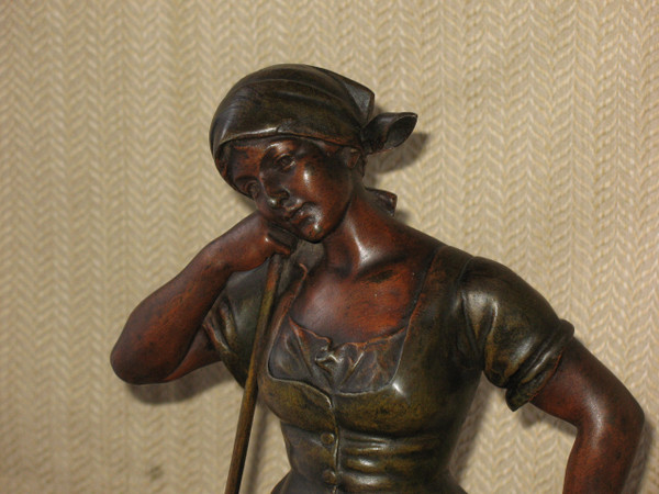 Große Skulptur in Regula „Rêverie aux champs“ von A.J. Scott, Ende des 19. Jahrhunderts