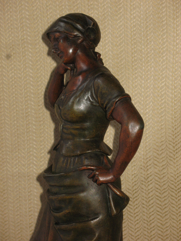 Große Skulptur in Regula „Rêverie aux champs“ von A.J. Scott, Ende des 19. Jahrhunderts