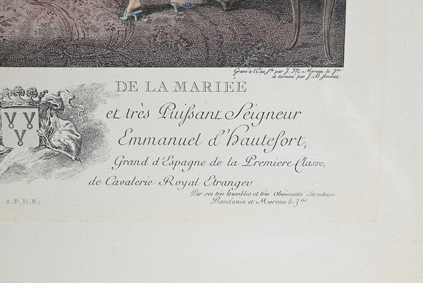 Pair of Important Color Engravings, J.M Moreau Le Jeune and N. De Launay – 1900