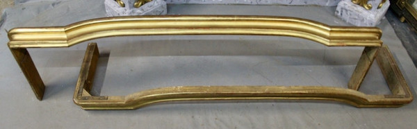 Coppia Di Mantovane In Legno Dorato, XIX Secolo