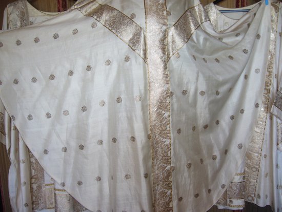 Ancient pontifical in silk brocade, India