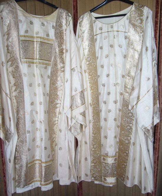 Ancient pontifical in silk brocade, India